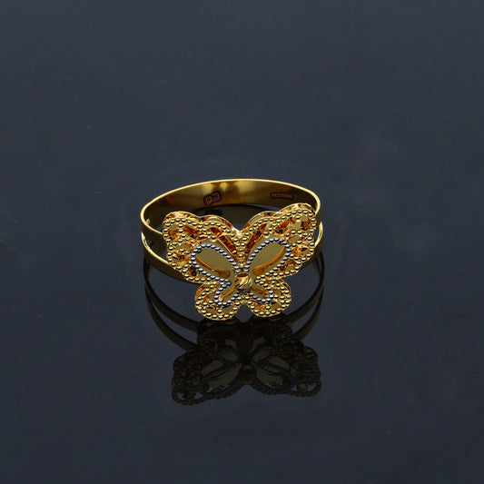 Gold Butterfly Design Ring 21KT - FKJRN21KM11959