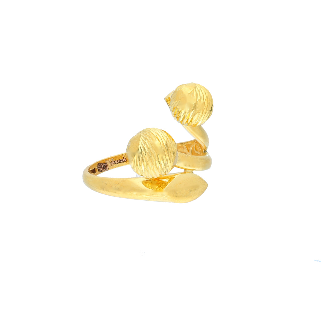 Gold Elegant Design Ring 21KT - FKJRN21KM11964