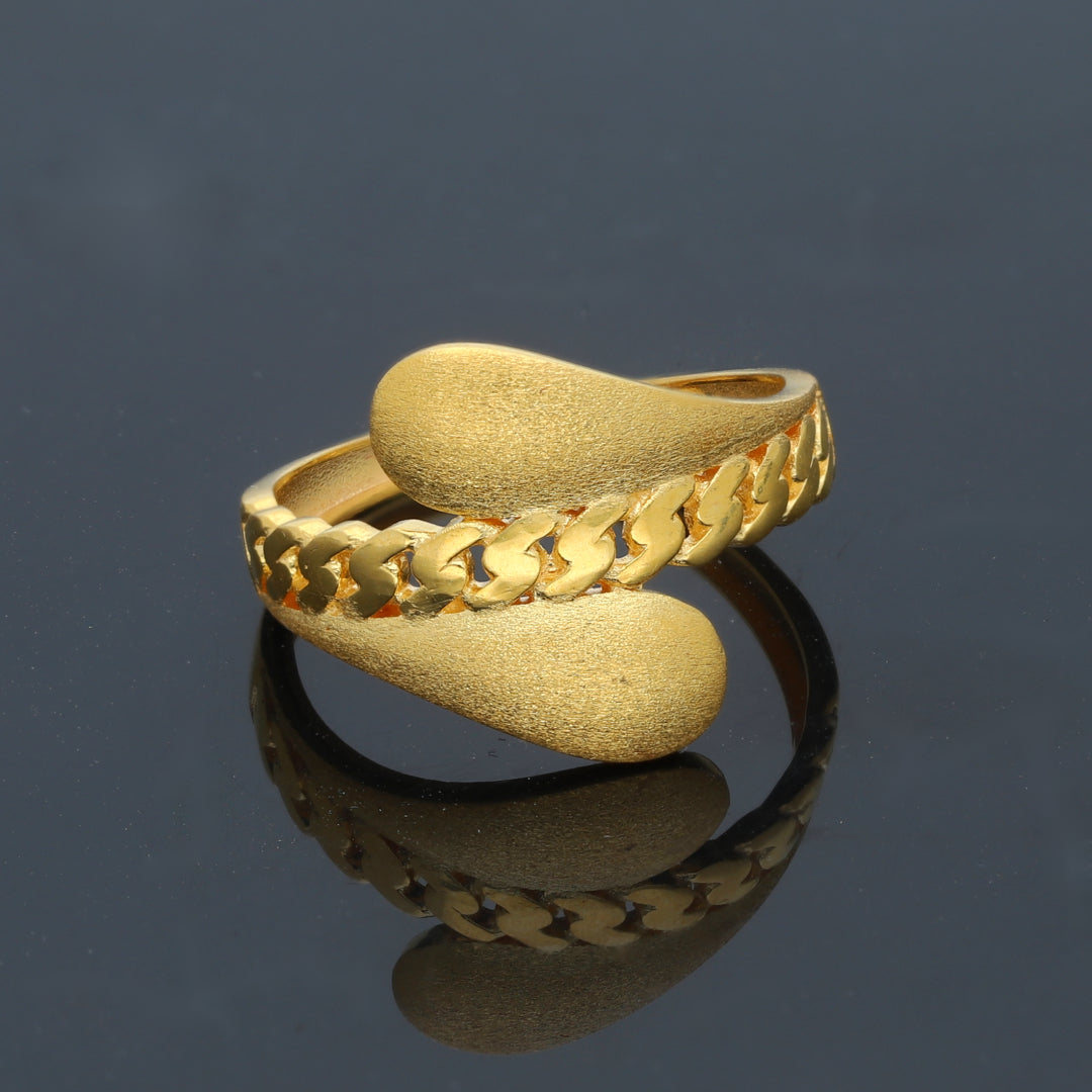 Gold Elegant Design Ring 21KT - FKJRN21KM11965