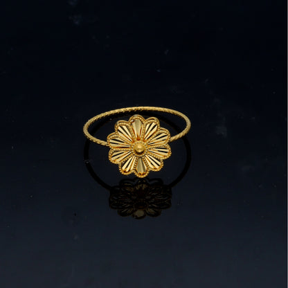 Gold Flower Design Ring 21KT - FKJRN21KM11969