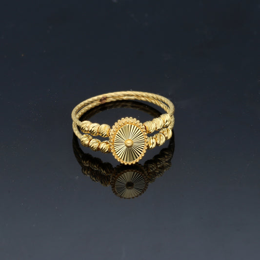 Gold Beads Design Ring 21KT - FKJRN21KM11970