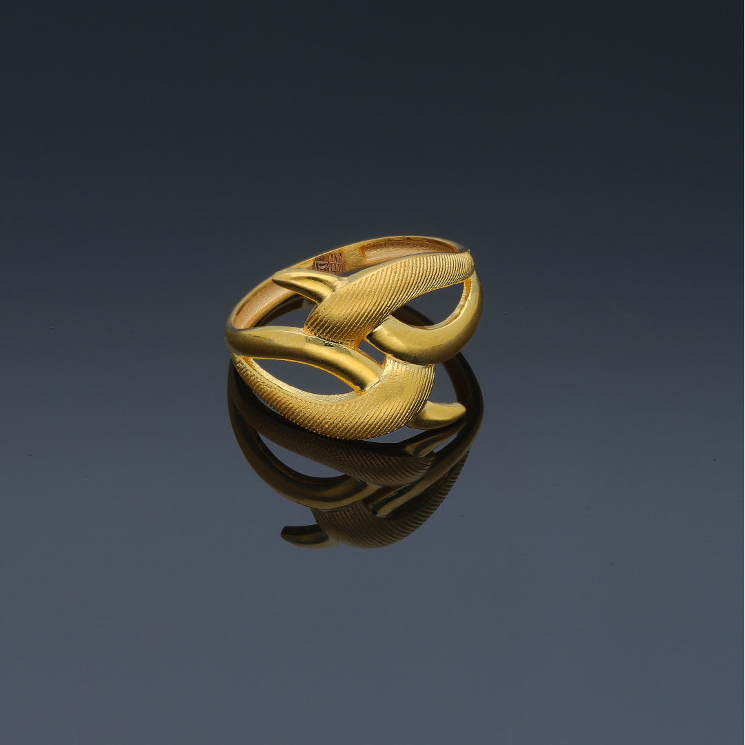 Gold Elysian Twist Ring 21KT - FKJRN21KM11971