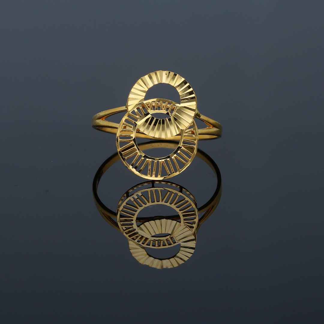 Gold Infinity Halo Ring 21KT - FKJRN21KM11974