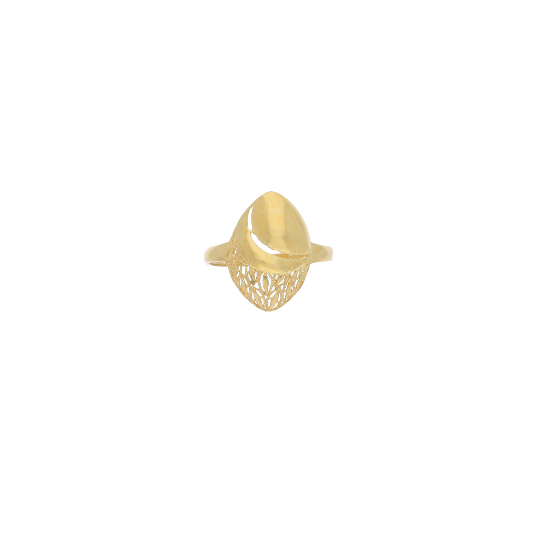 Gold Leaf Filigree Ring 21KT - FKJRN21KM11978