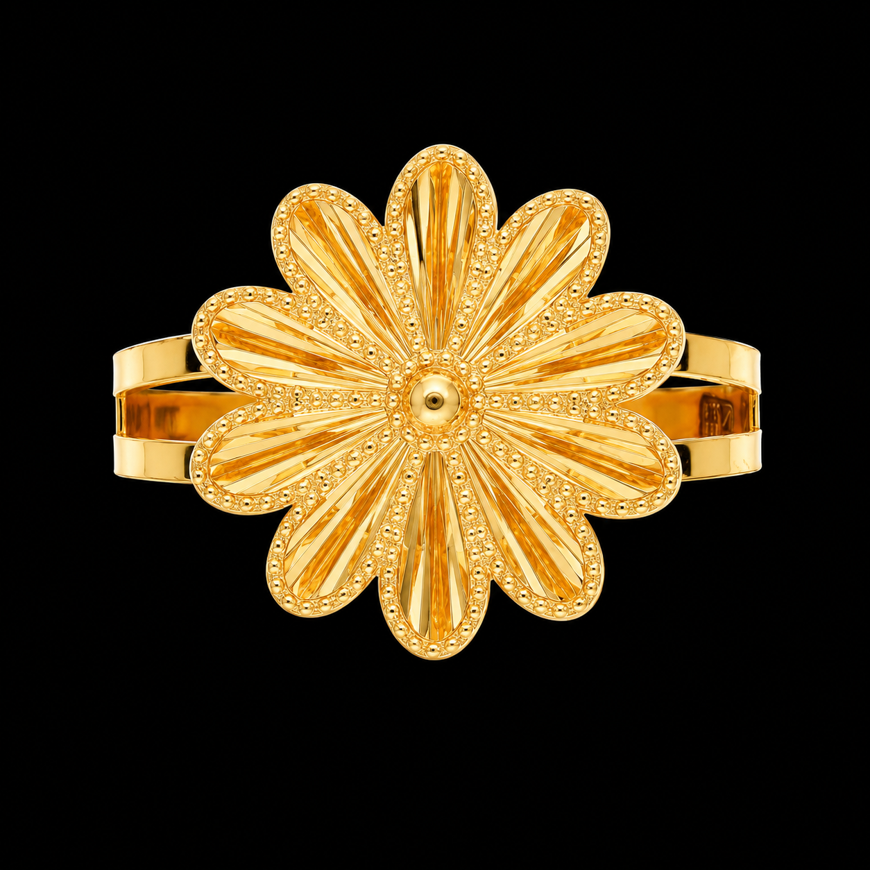 Gold Radiant Daisy Ring 21KT - FKJRN21KM11980