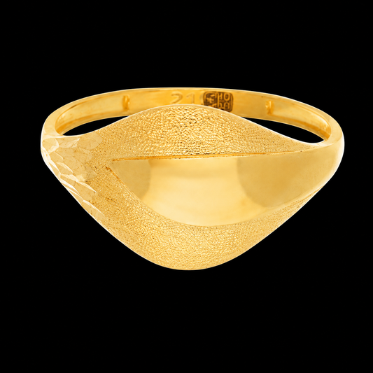 Gold Bold Crescent Ring 21KT - FKJRN21KM11981