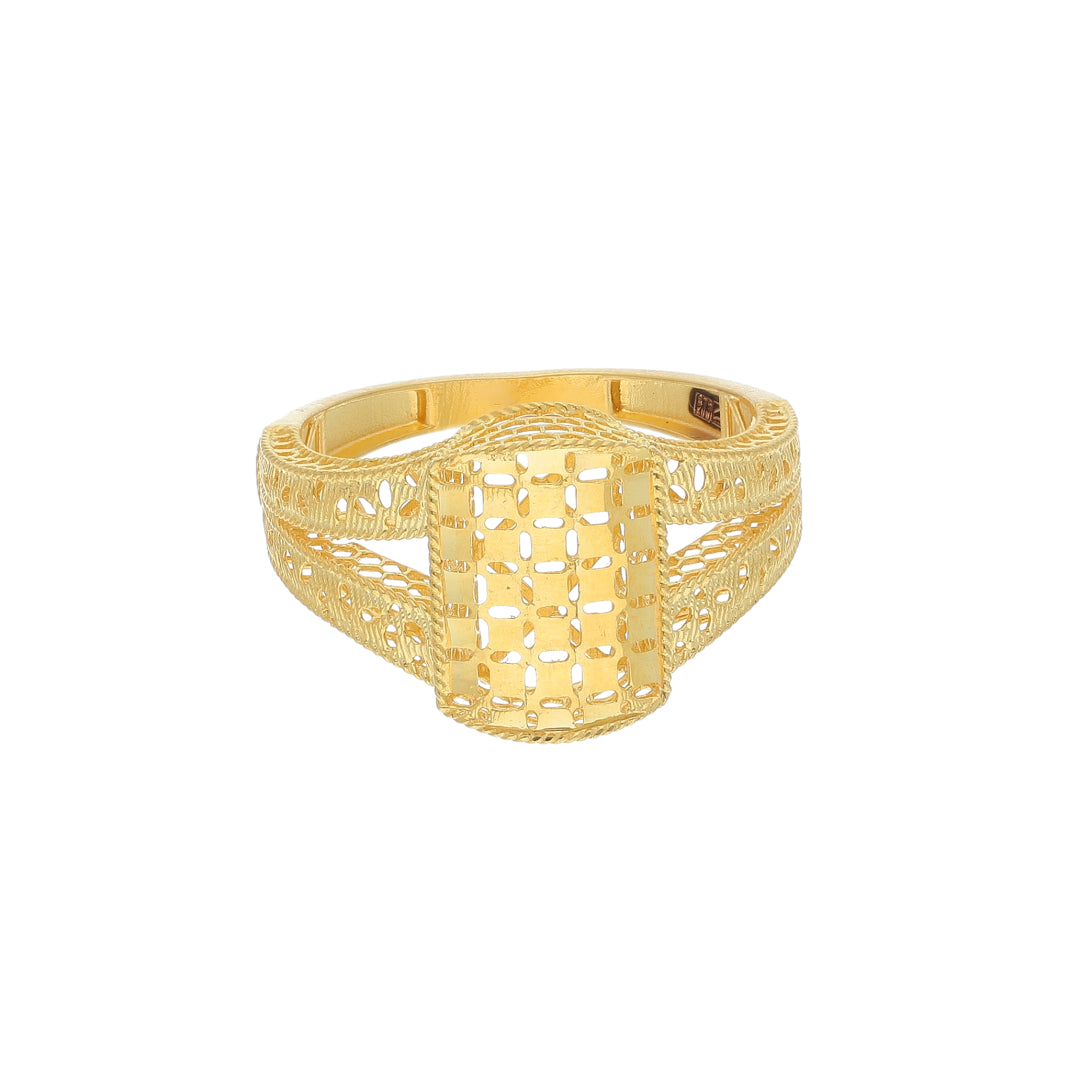 Gold Regal Mesh Ring 21KT - FKJRN21KM11982