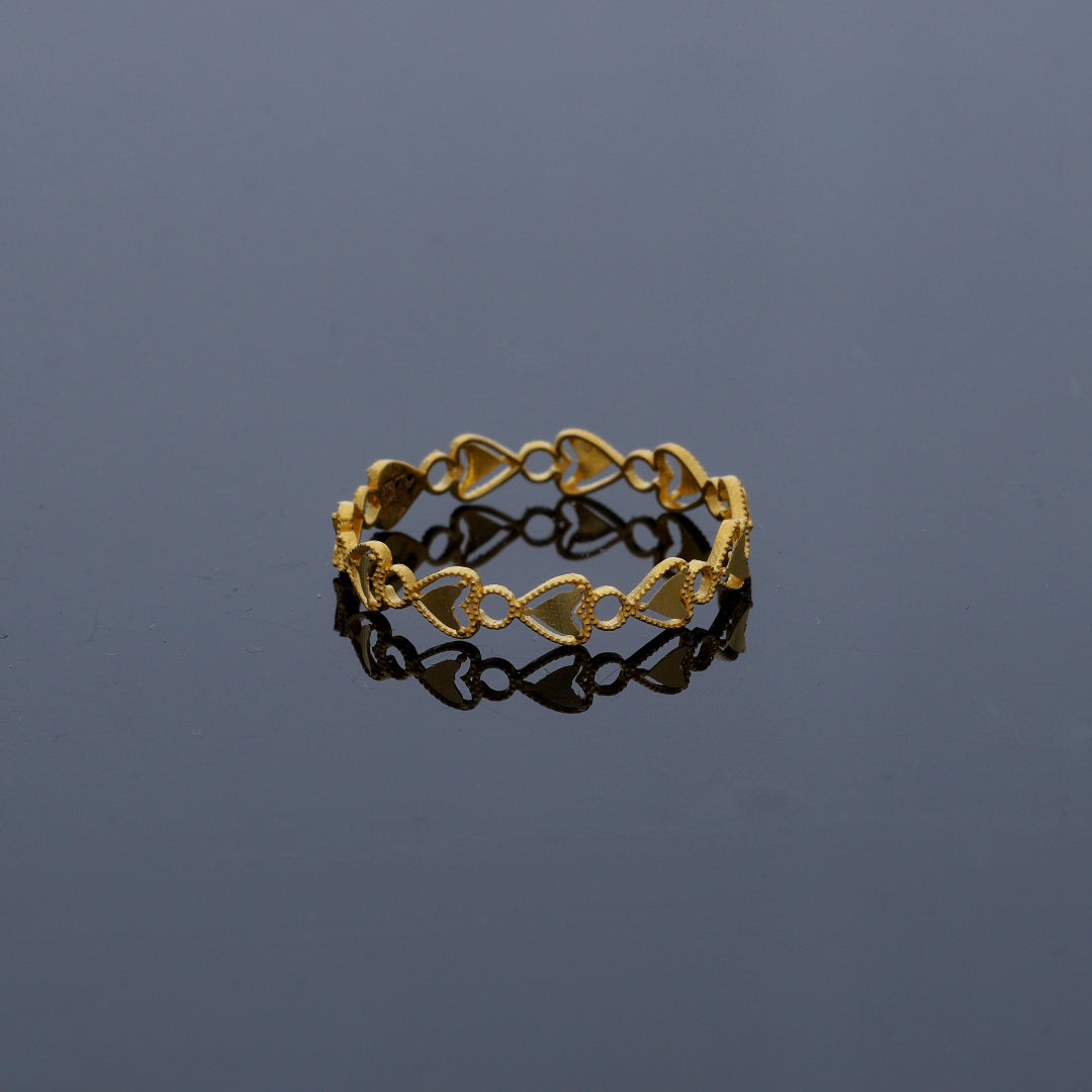 Gold Casting Heart Ring 21KT - FKJRN21KM12030