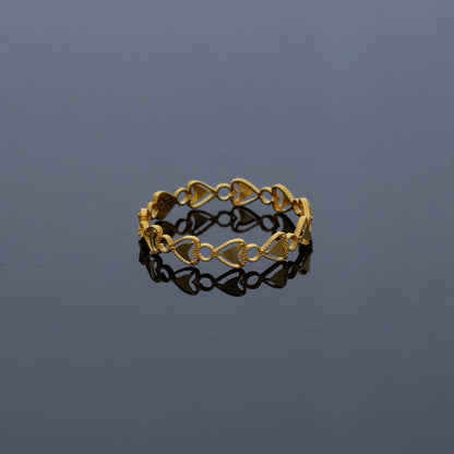 Gold Casting Heart Ring 21KT - FKJRN21KM12030