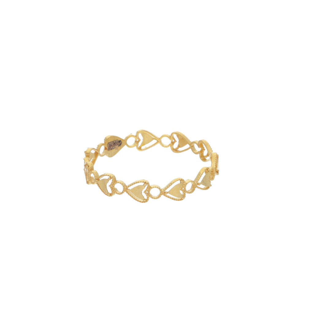 Gold Casting Heart Ring 21KT - FKJRN21KM12030