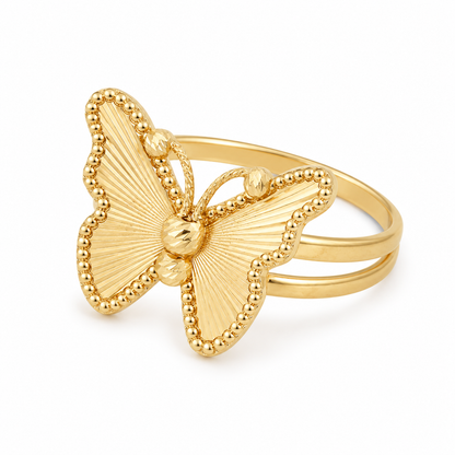 Gold Butterfly Design Ring 21KT - FKJRN21KM12034