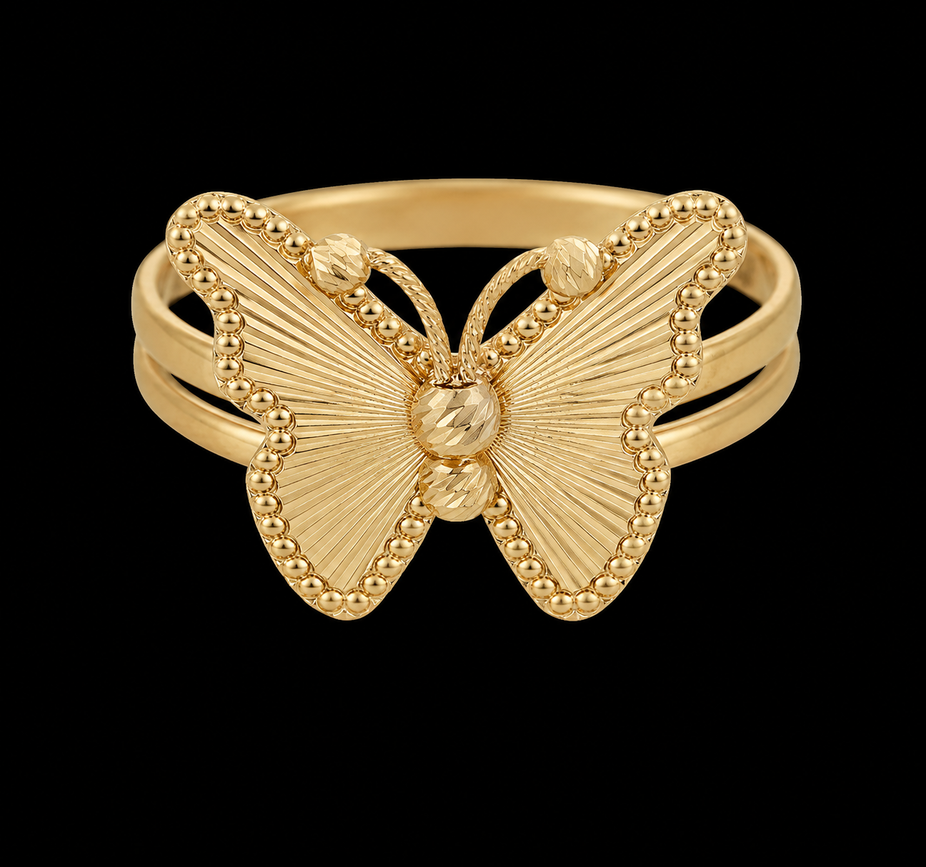 Gold Butterfly Design Ring 21KT - FKJRN21KM12034