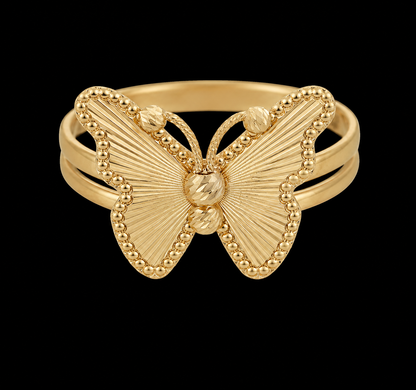 Gold Butterfly Design Ring 21KT - FKJRN21KM12034