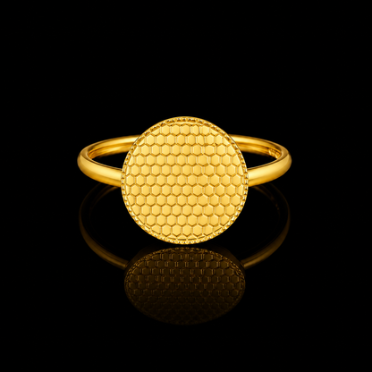 <tc>خاتم ذهبي عيار ٢١ بتصميم عملة – FKJRN21KM12140</tc>