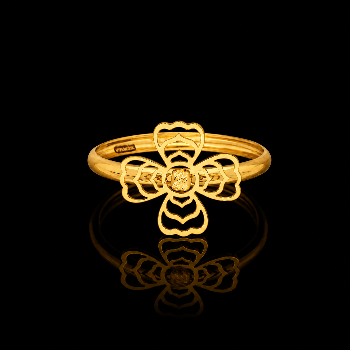 <tc>خاتم ذهب بتصميم زهرة عيار 21 قيراط – FKJRN21KM12226</tc>