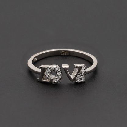 Sterling Silver 925 Open Love Ring - FKJRNSL10709