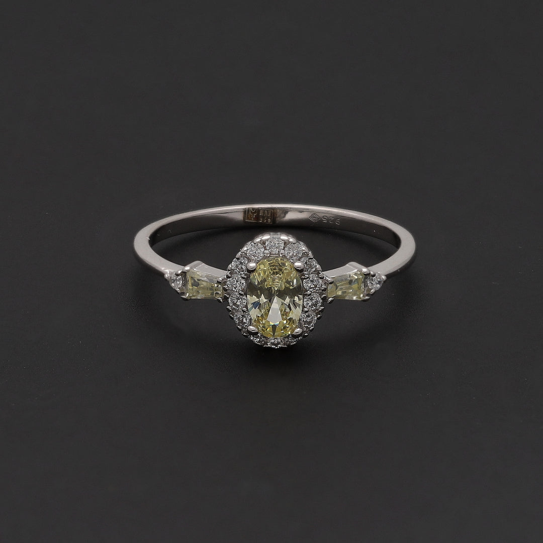 Sterling Silver 925 Sunlit Oval Ring - FKJRNSL10713