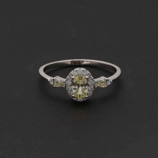 Sterling Silver 925 Sunlit Oval Ring - FKJRNSL10713