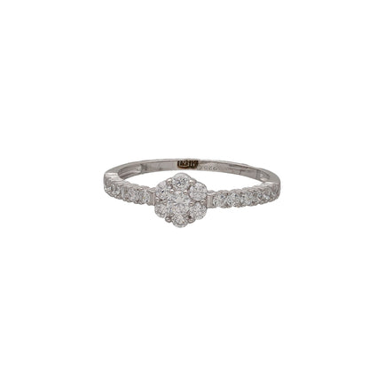 Sterling Silver 925 Cluster Flower Ring - FKJRNSL10714