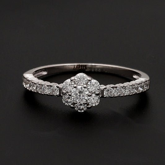Sterling Silver 925 Cluster Flower Ring - FKJRNSL10714
