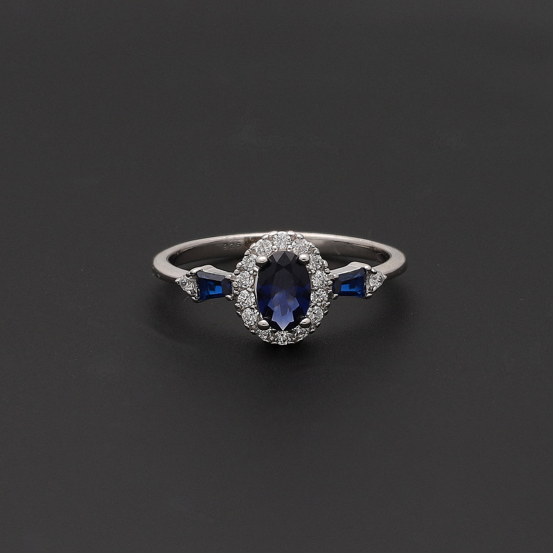 Sterling Silver 925 Blue Spark Ring - FKJRNSL10717