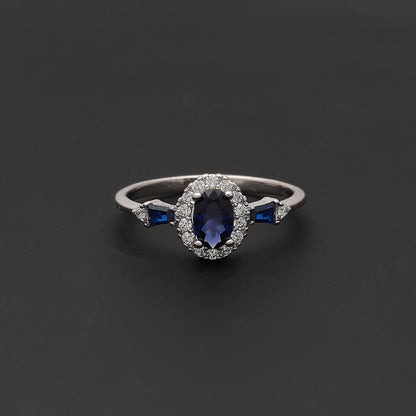 Sterling Silver 925 Blue Spark Ring - FKJRNSL10717
