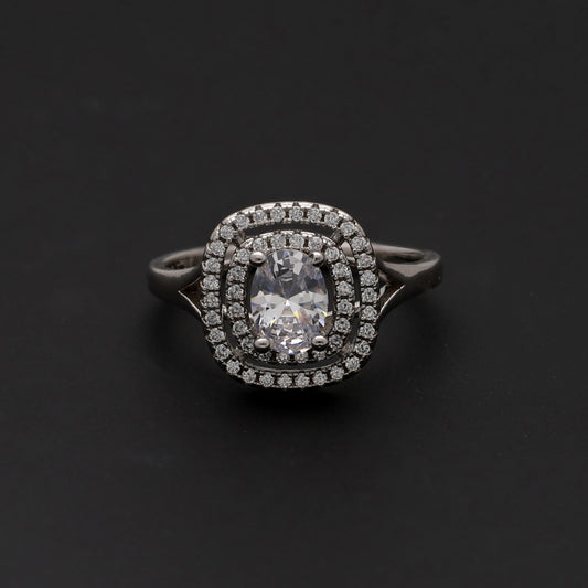 Sterling Silver 925 Grandeur Halo Ring - FKJRNSL10719