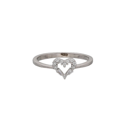 Sterling Silver 925 Heart Halo Ring - FKJRNSL10720