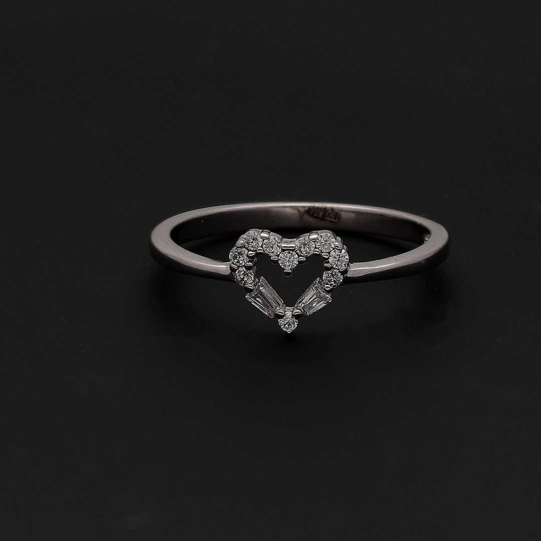 Sterling Silver 925 Heart Halo Ring - FKJRNSL10720