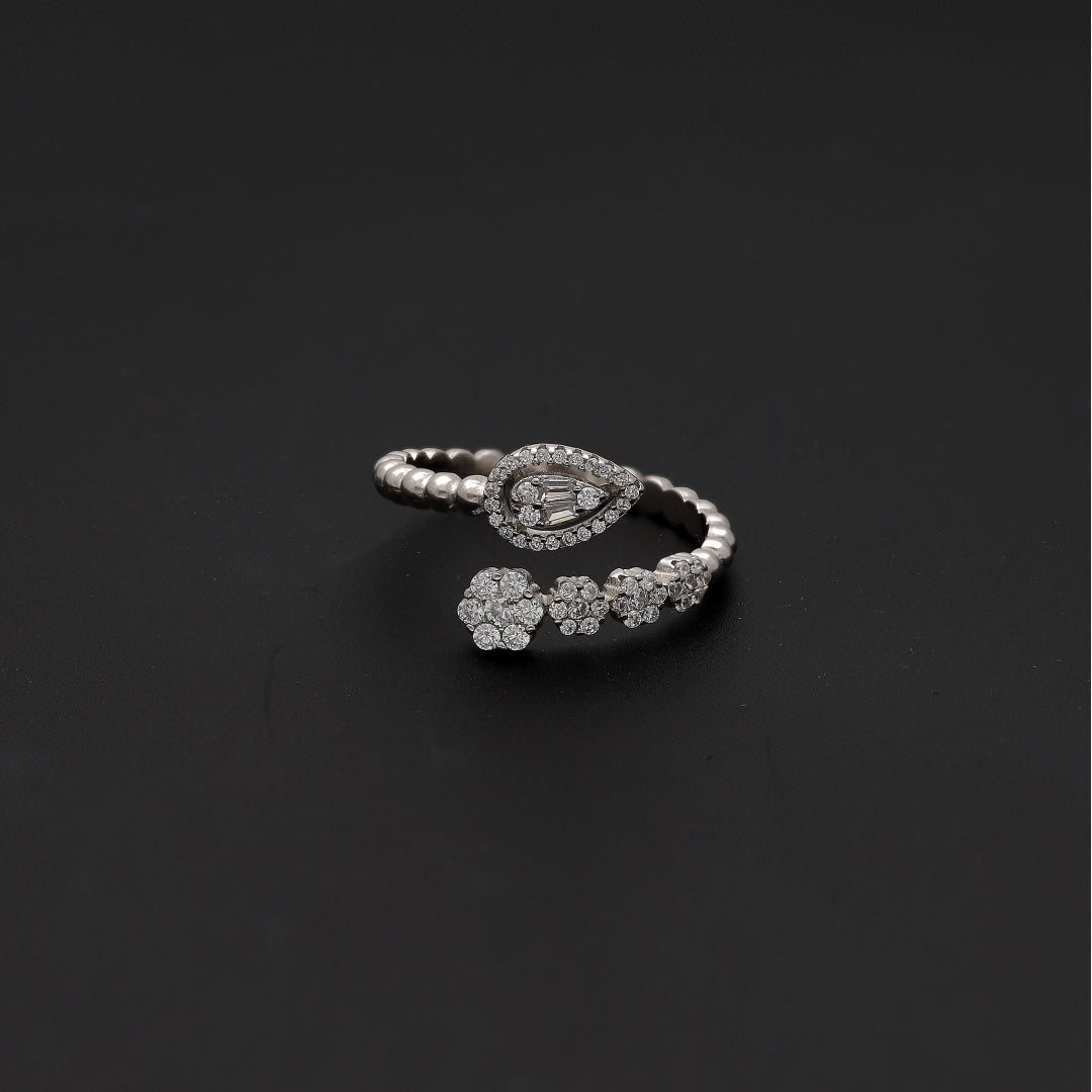 Sterling Silver 925 Dewdrop Ring - FKJRNSL10725
