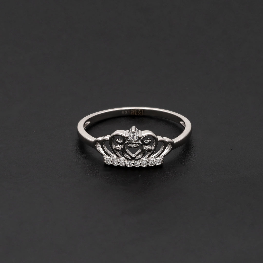 Sterling Silver 925 Crown Ring - FKJRNSL10733