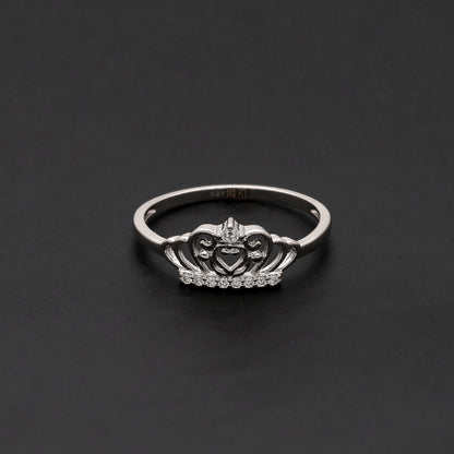 Sterling Silver 925 Crown Ring - FKJRNSL10733