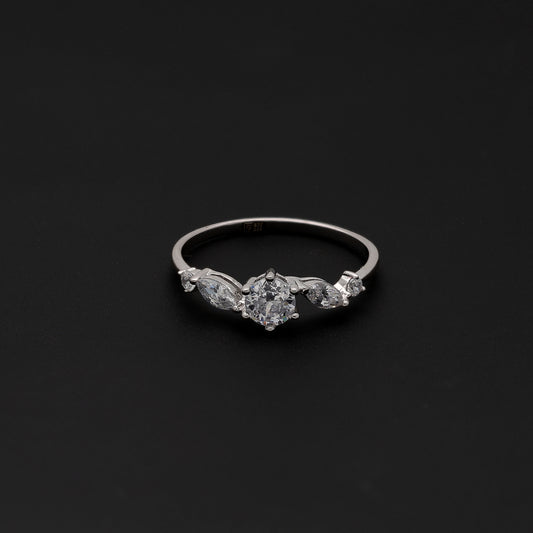 Sterling Silver 925 Crystal Ring - FKJRNSL10738