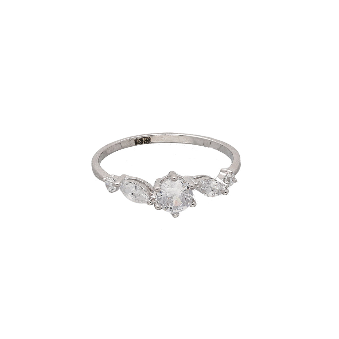 Sterling Silver 925 Crystal Ring - FKJRNSL10738