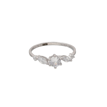 Sterling Silver 925 Crystal Ring - FKJRNSL10738