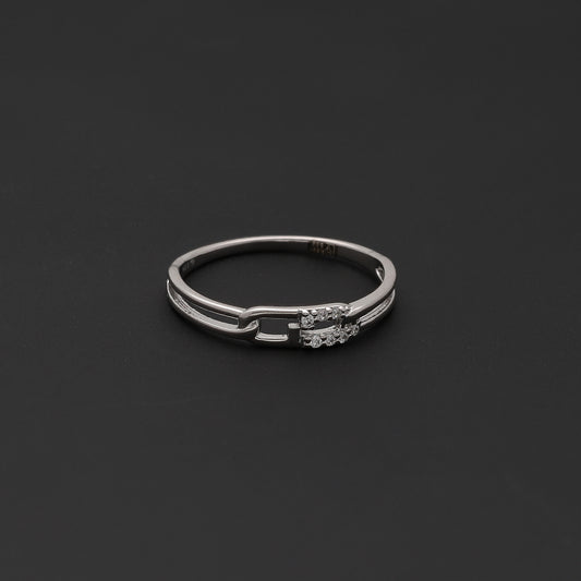 Sterling Silver 925 Link Diamond Ring - FKJRNSL10739