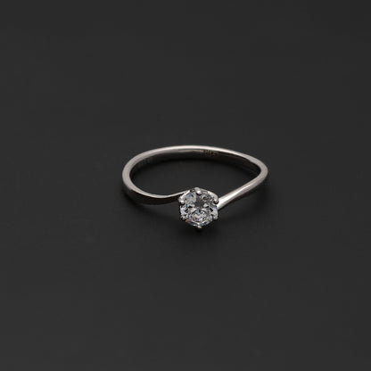 Sterling Silver 925 Classic Solitaire Ring - FKJRNSL10741