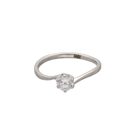 Sterling Silver 925 Classic Solitaire Ring - FKJRNSL10741