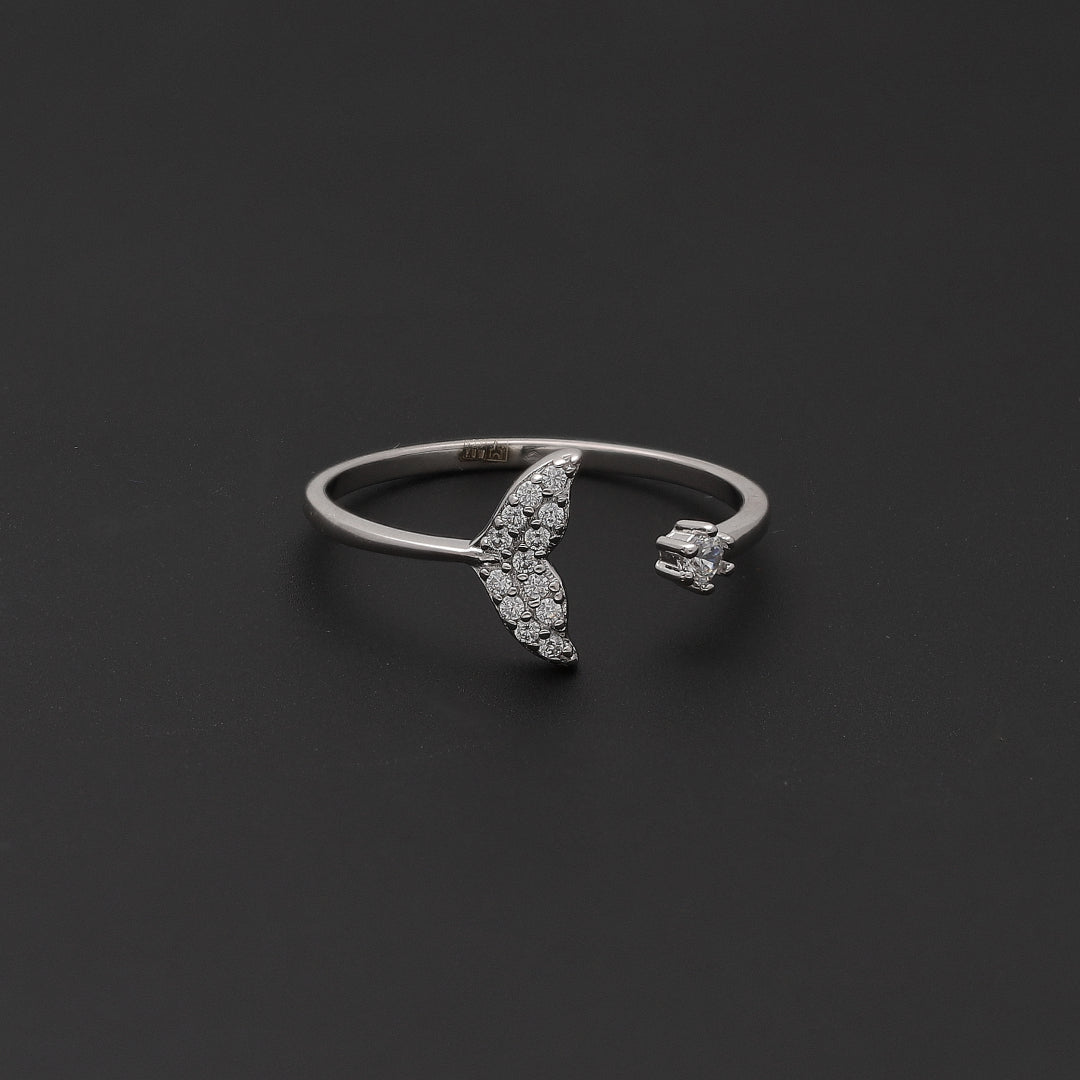 Sterling Silver 925 Marine Tail Open Ring - FKJRNSL10743