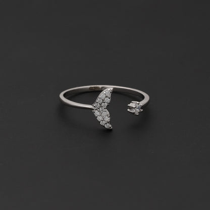 Sterling Silver 925 Marine Tail Open Ring - FKJRNSL10743