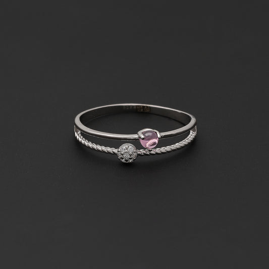 Sterling Silver 925 Dual Band Heart Ring - FKJRNSL10744