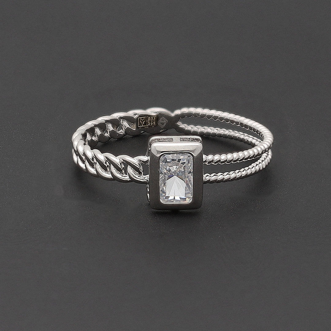 Sterling Silver 925 Luxe Edge Ring - FKJRNSL10751