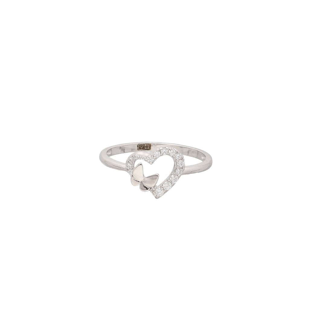 Sterling Silver 925 Flutter Heart Ring - FKJRNSL10752
