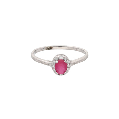Sterling Silver 925 Ruby Bloom Ring - FKJRNSL10753