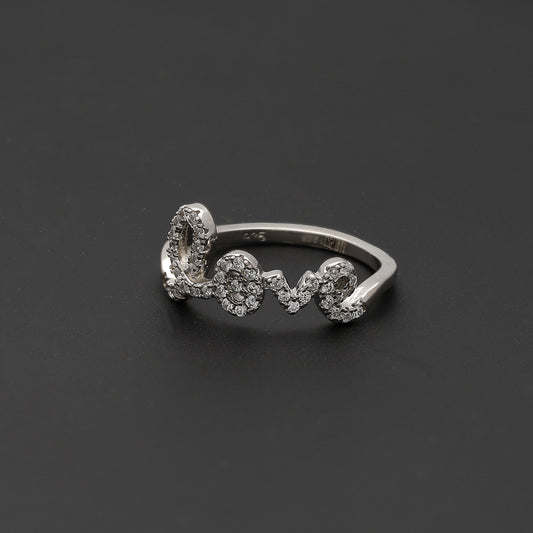 Sterling Silver 925 LOVE Letter Ring - FKJRNSL10755