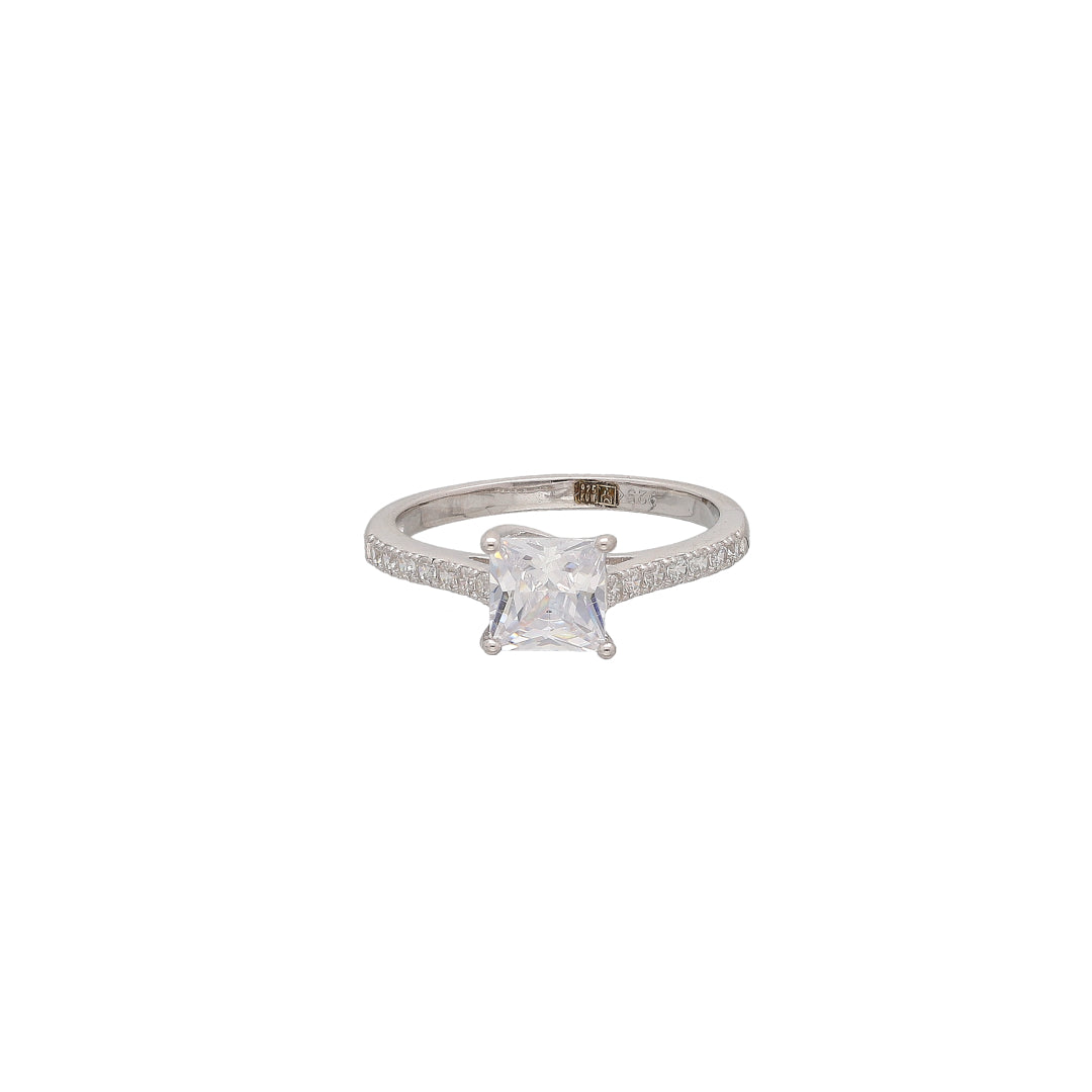 Sterling Silver 925 Classic Princess Ring - FKJRNSL10759