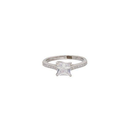 Sterling Silver 925 Classic Princess Ring - FKJRNSL10759