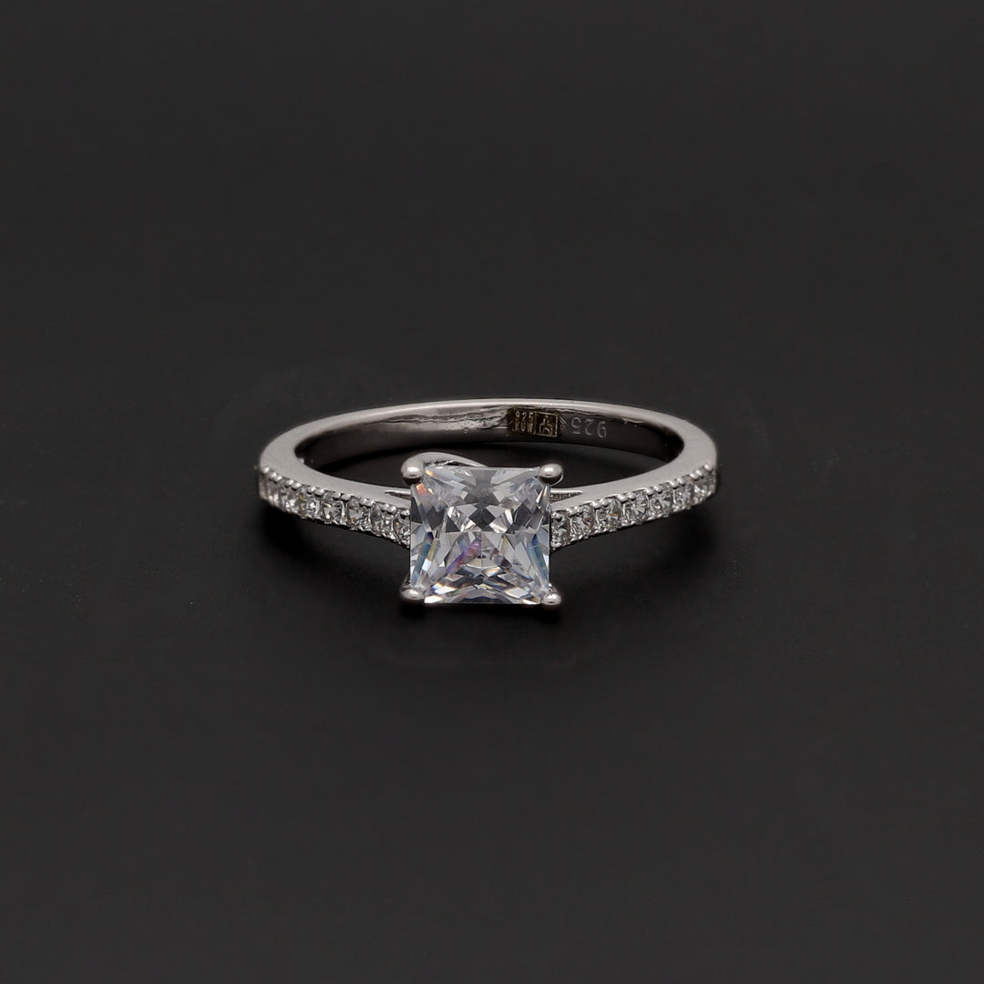Sterling Silver 925 Classic Princess Ring - FKJRNSL10759