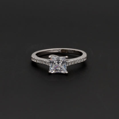 Sterling Silver 925 Classic Princess Ring - FKJRNSL10759