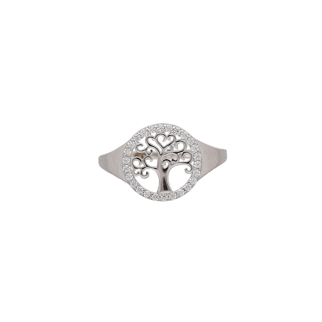 Sterling Silver 925 Crystal Tree Ring - FKJRNSL10760